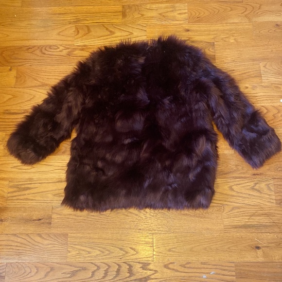 Lovers + Friends Deep Burgundy/Wine Faux Fur Jacket - Picture 8 of 14